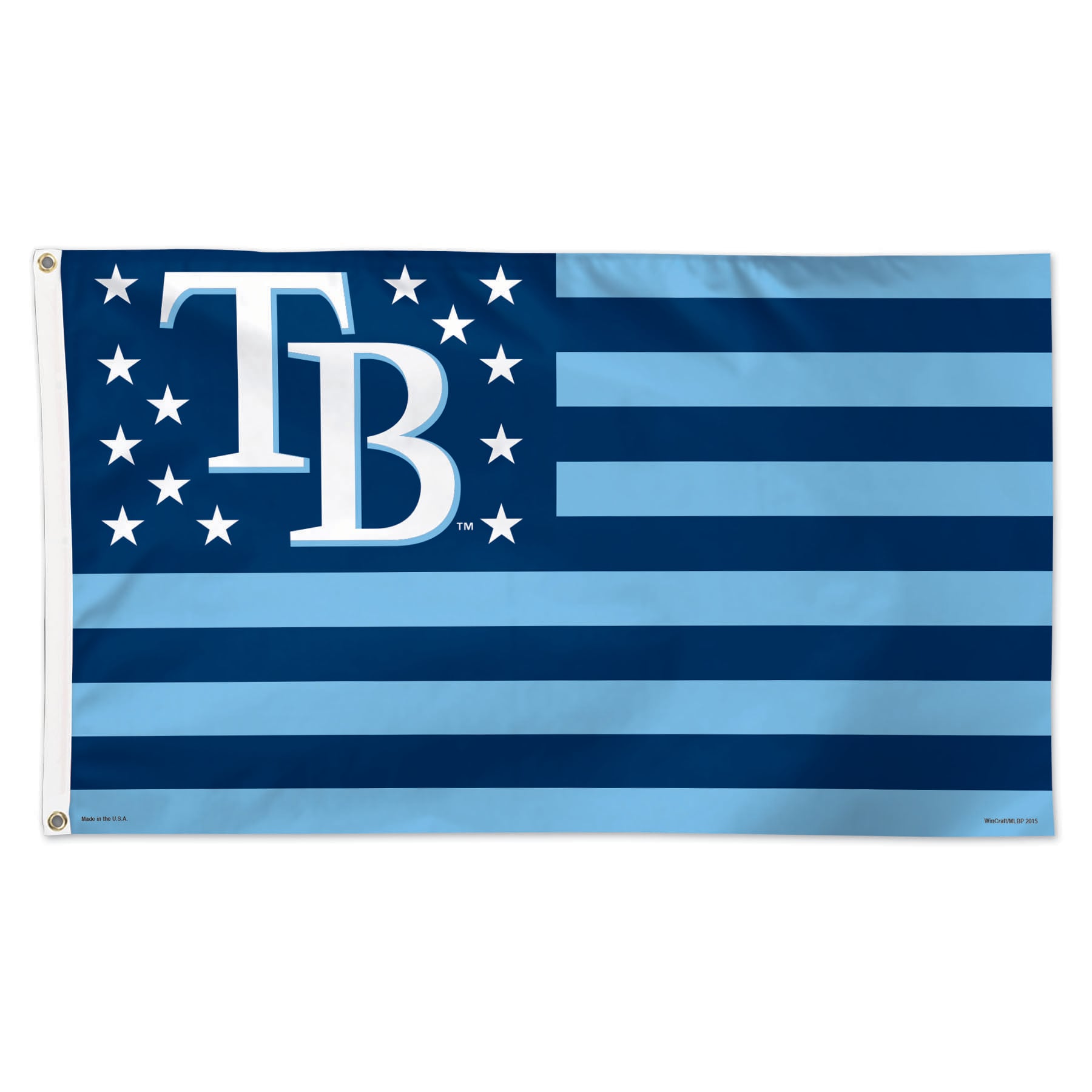 Drapeau de luxe patriotique à étoiles et rayures WinCraft Tampa Bay Rays 91 x 152 cm (3 pi x 5 pi) à une face