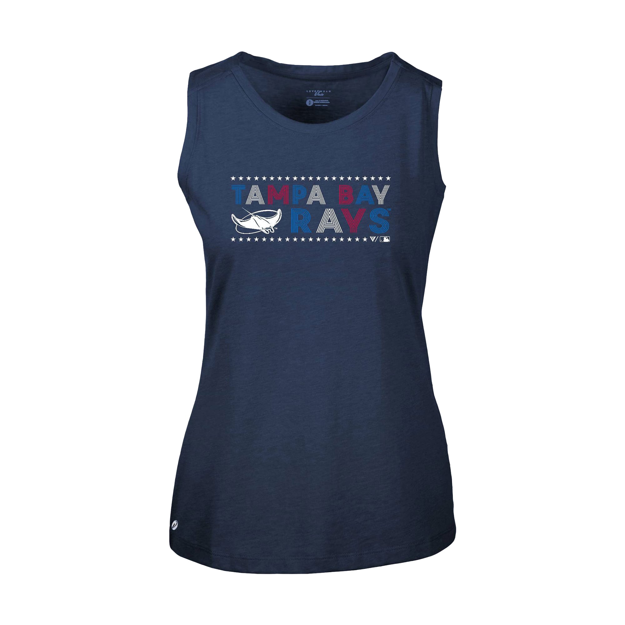 Women's Levelwear Navy Tampa Bay Rays Independence Day Macy Star-Spangled Tank Top
