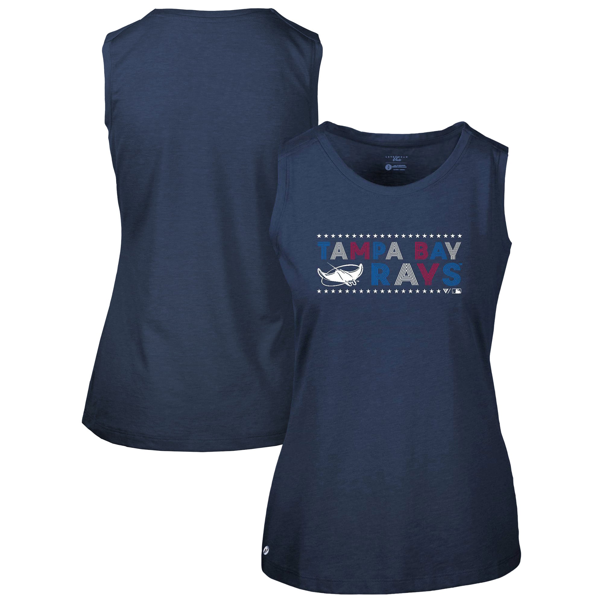 Women's Levelwear Navy Tampa Bay Rays Independence Day Macy Star-Spangled Tank Top