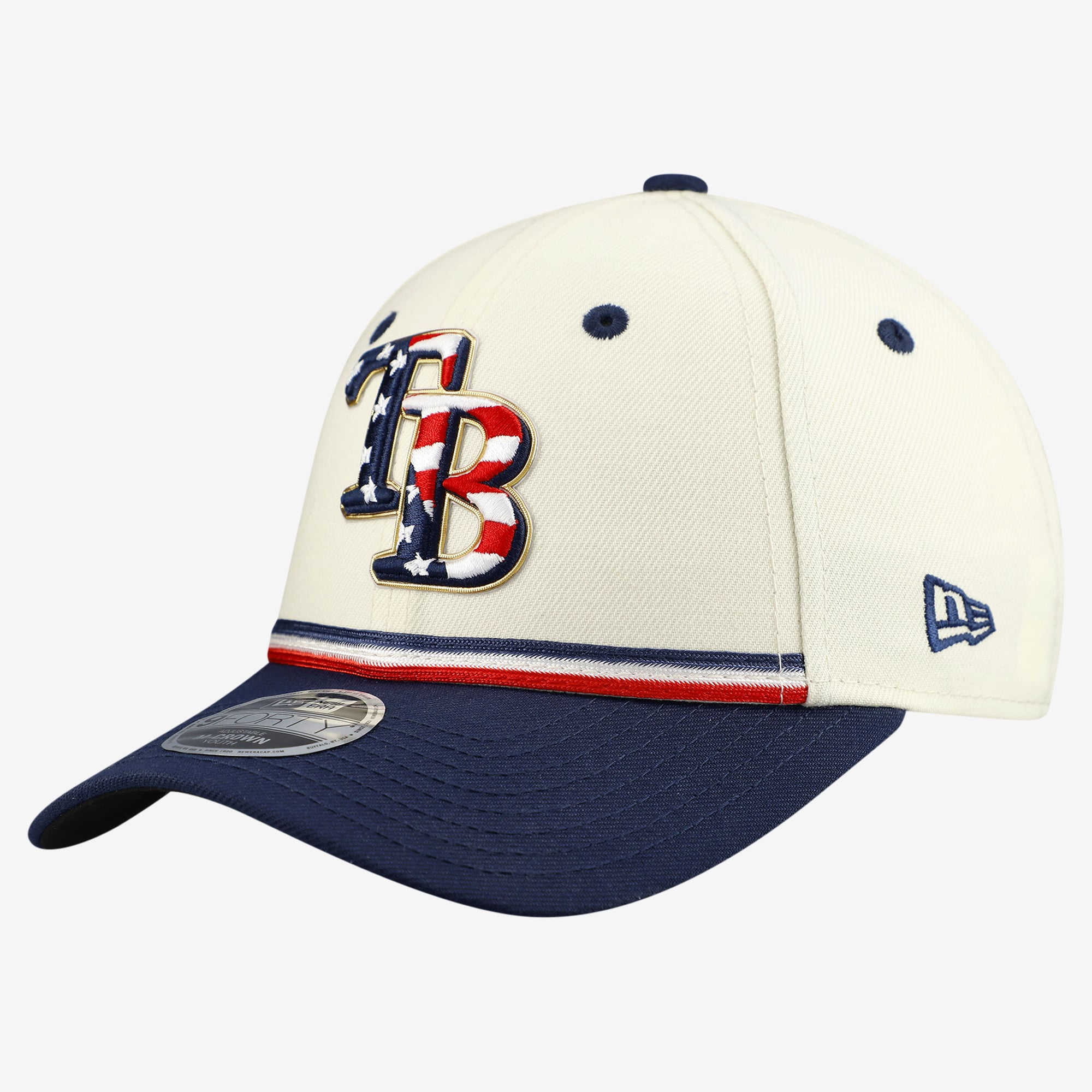 Youth New Era Cream/Navy Tampa Bay Rays USA 250 9FORTY M-Crown Adjustable Hat