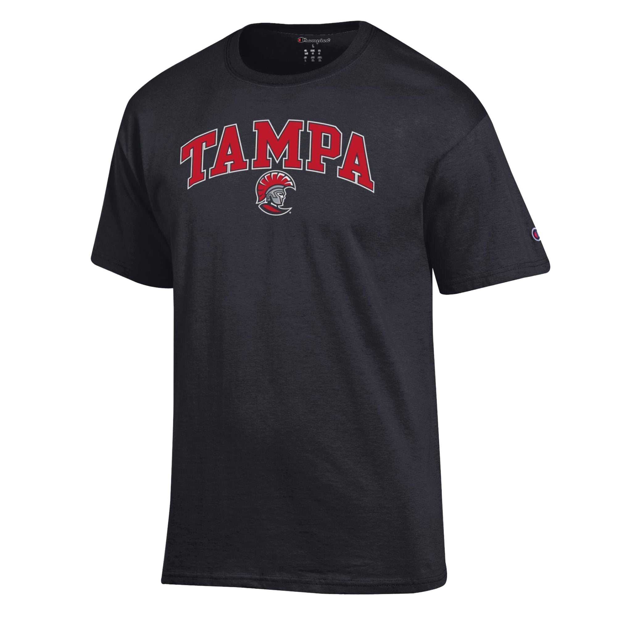 T-shirt Champion noir pour homme avec logo en forme d'arche des Tampa Spartans