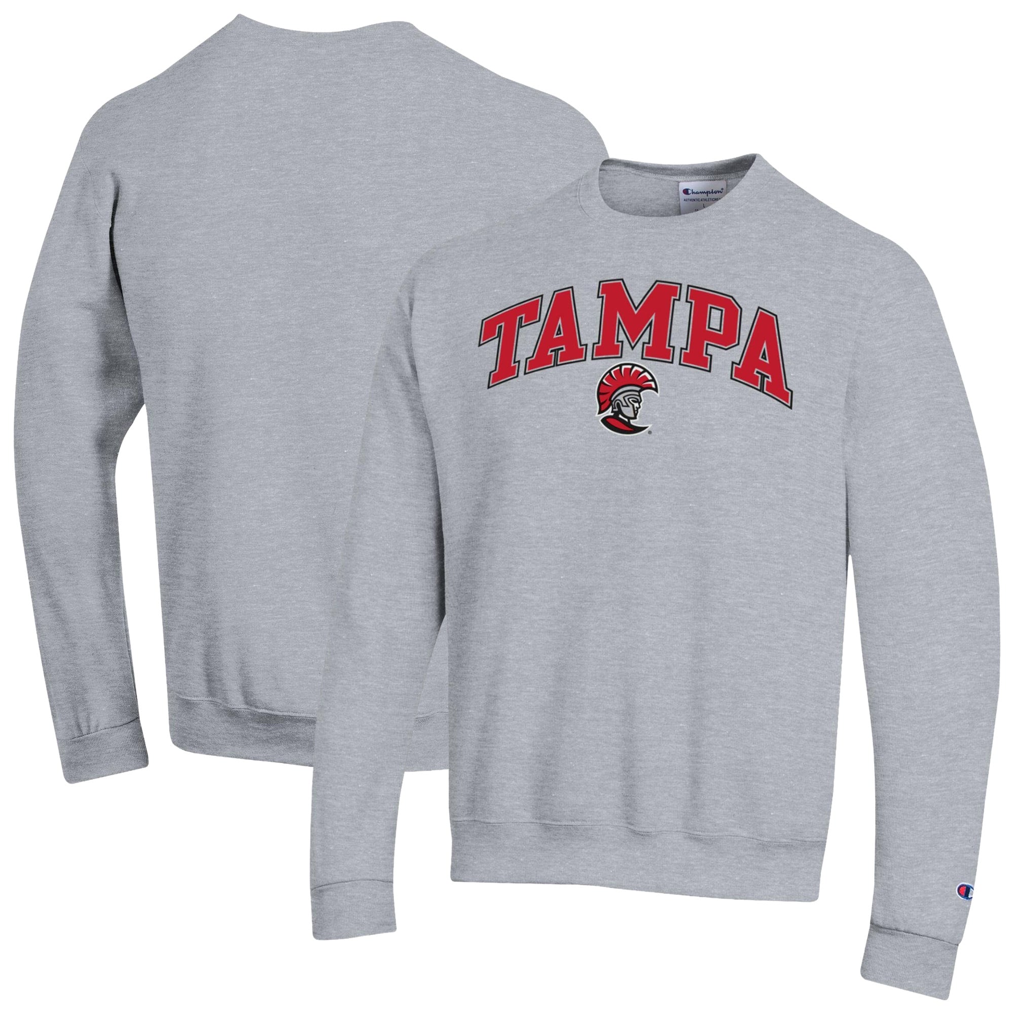 Men's Champion Heather Gray Tampa Spartans Arch Powerblend Sweatshirt