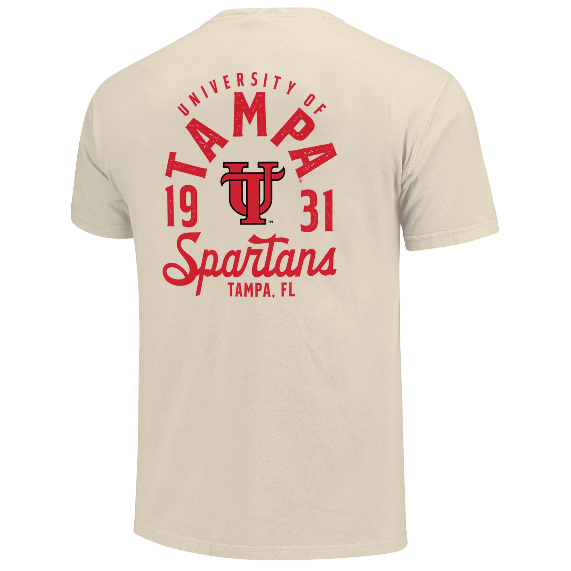 T-shirt crème pour homme avec logo mascotte des Spartans de Tampa