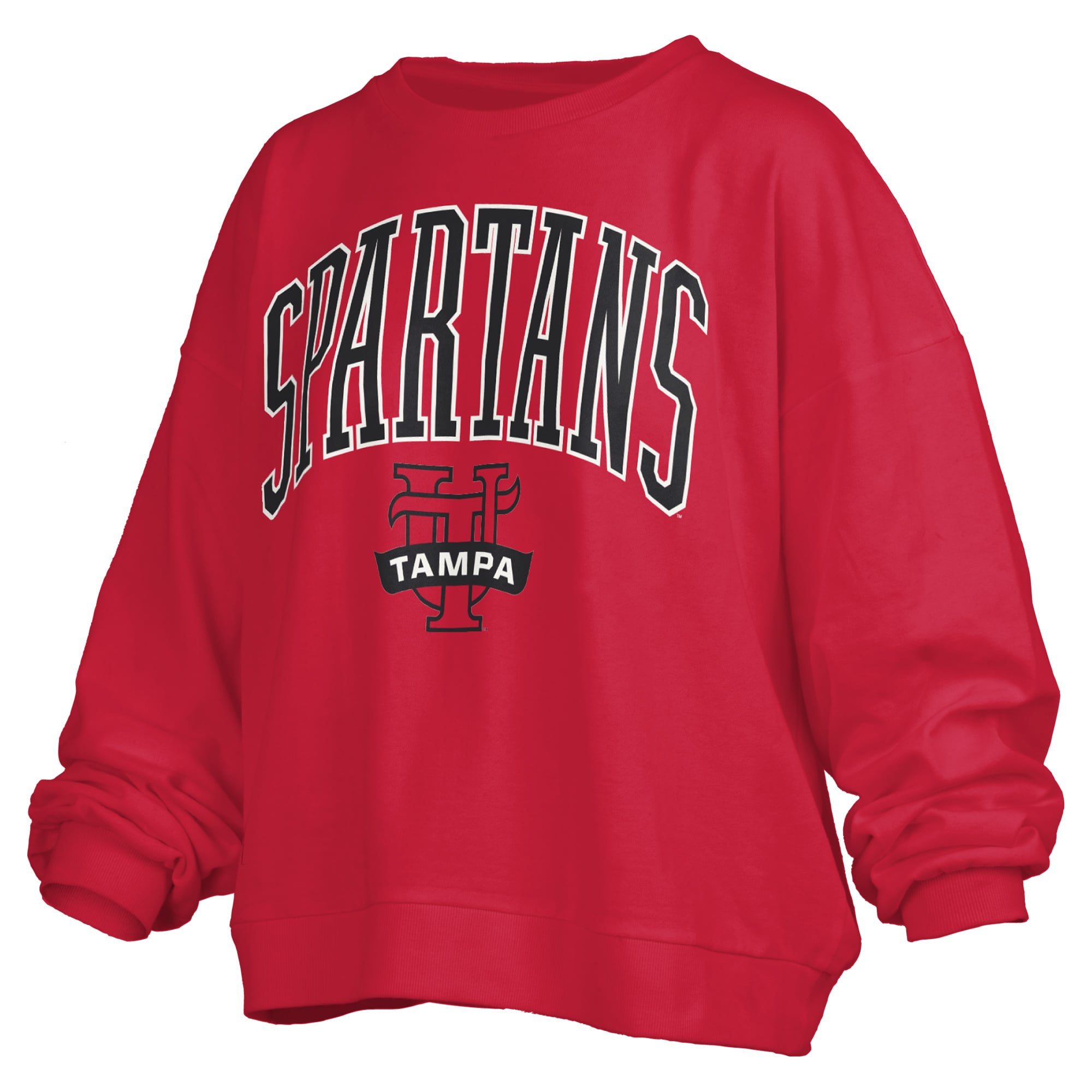 Sweat-shirt polaire oversize Pressbox Red Tampa Spartans Janise avec logo sur l'arche, pour femme
