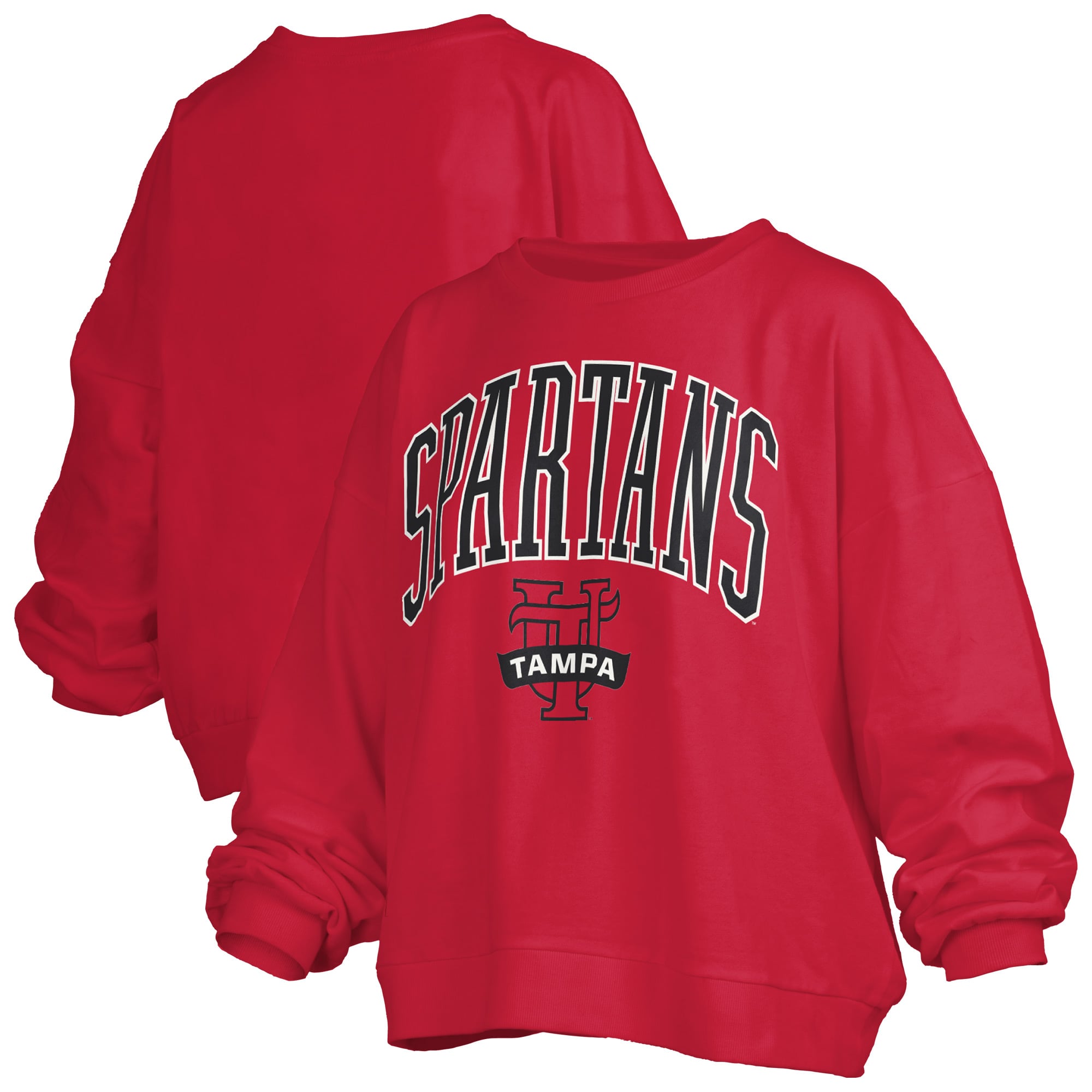 Sweat-shirt polaire oversize Pressbox Red Tampa Spartans Janise avec logo sur l'arche, pour femme
