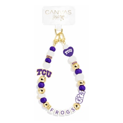 TCU Horned Frogs CANVAS Style Beaded Wrislet