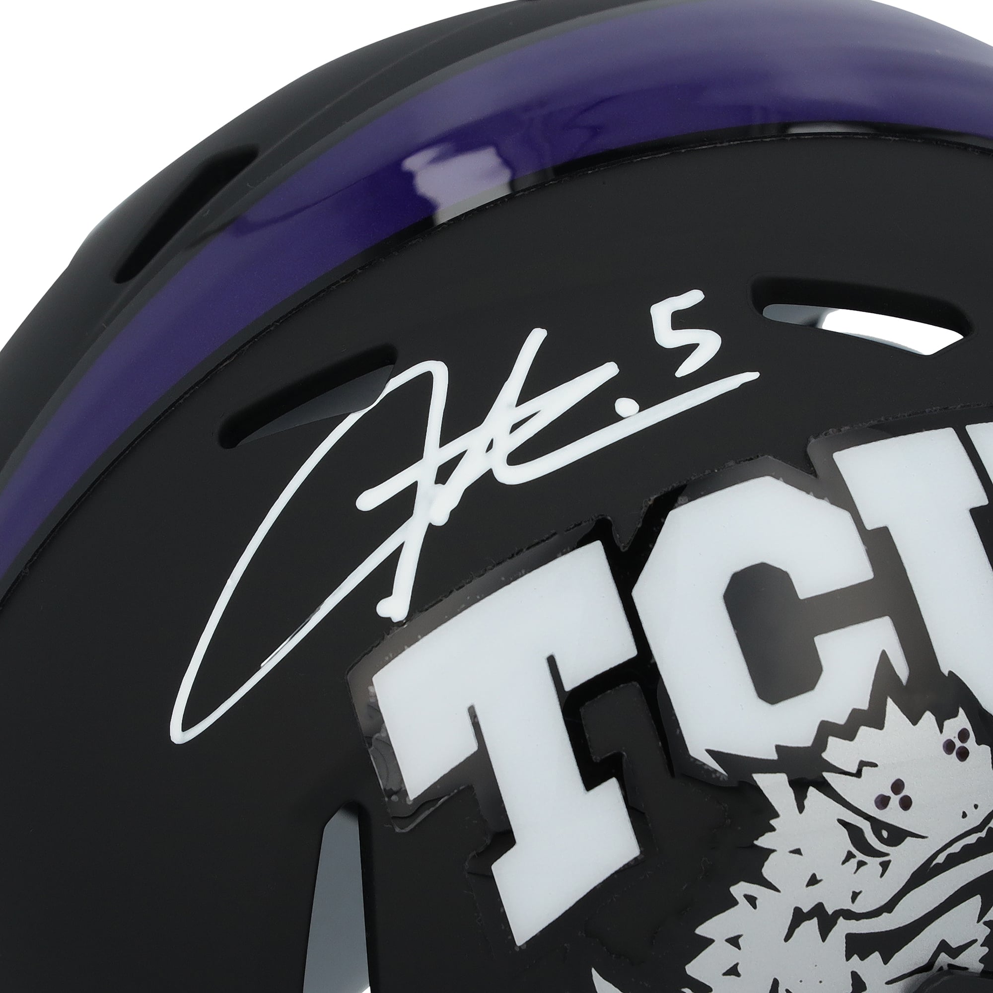 Casque Riddell Speed ​​Mini noir mat autographié par LaDainian Tomlinson (TCU Horned Frogs)