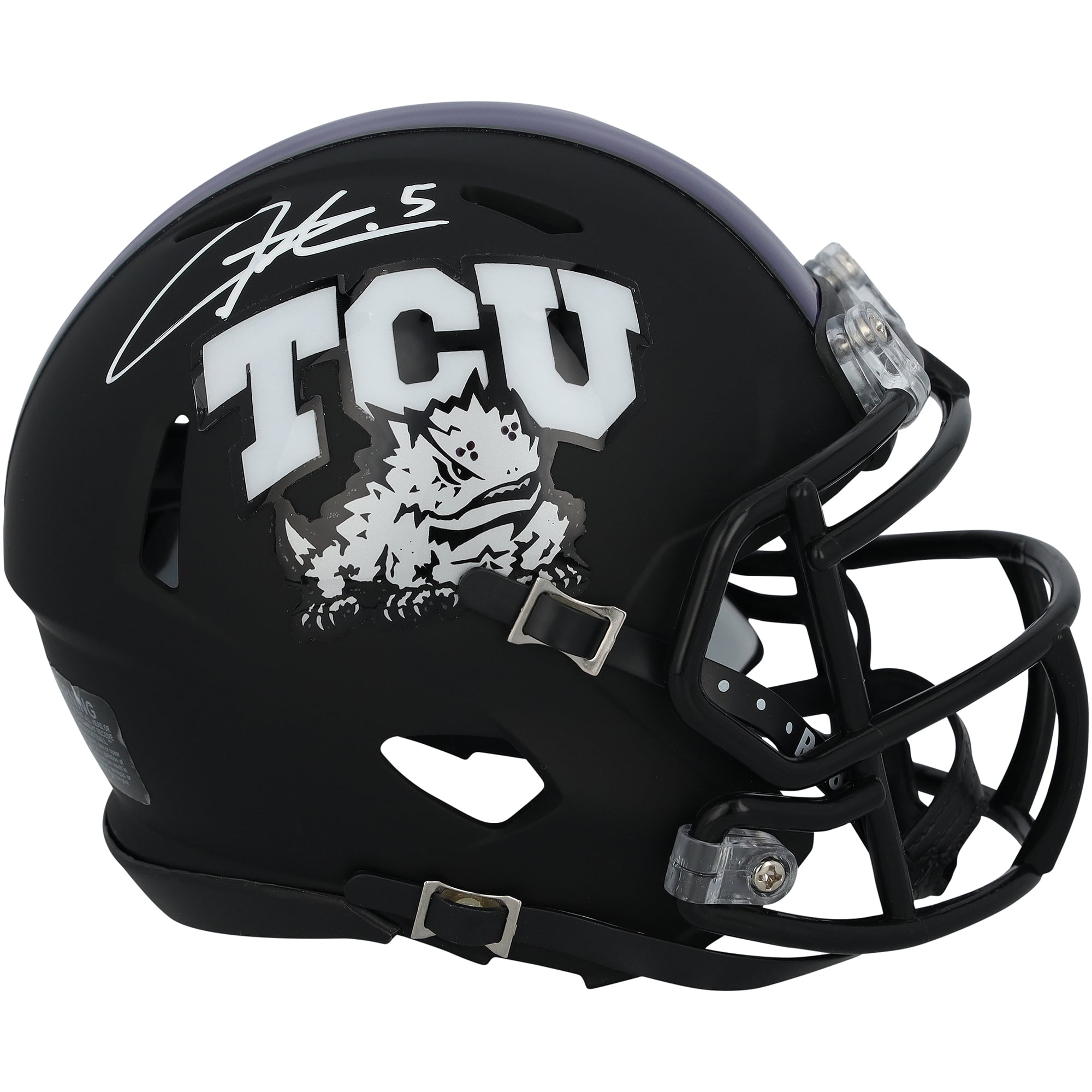 LaDainian Tomlinson TCU Horned Frogs Autographed Riddell Black Matte Speed Mini Helmet