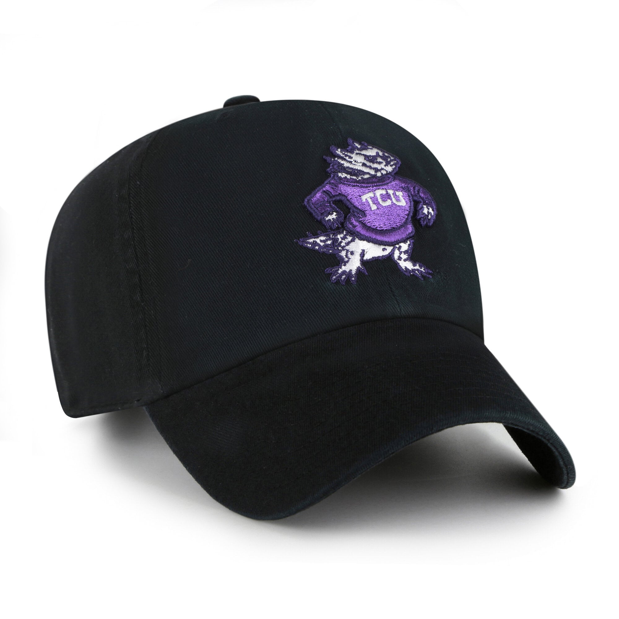 Men's '47 Black TCU Horned Frogs Vault Clean Up Adjustable Hat