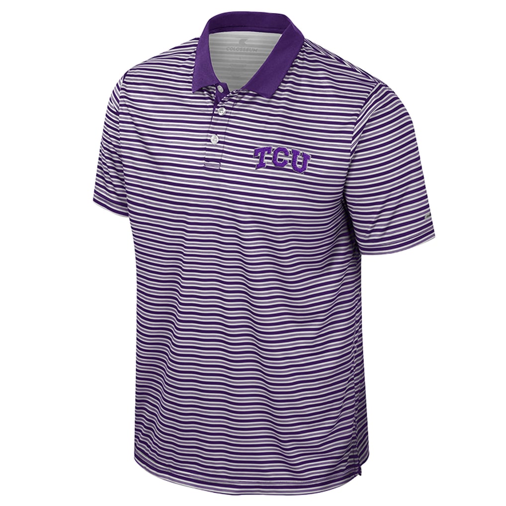 Men's Colosseum Purple TCU Horned Frogs Striped Polo