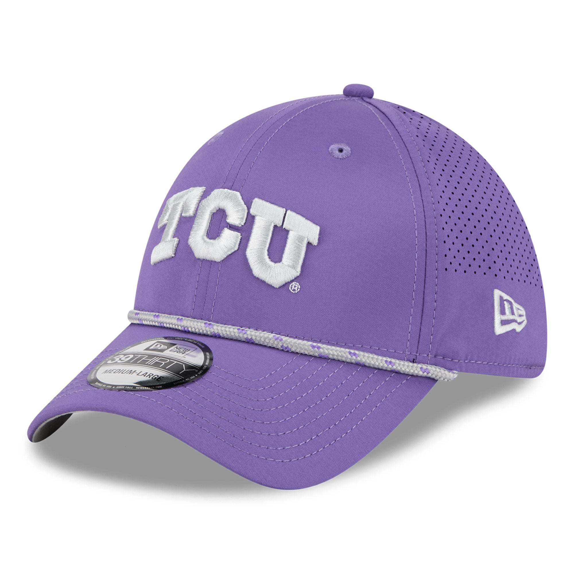 Men's New Era  Purple TCU Horned Frogs Performance Rope 39THIRTY Stretch Hat