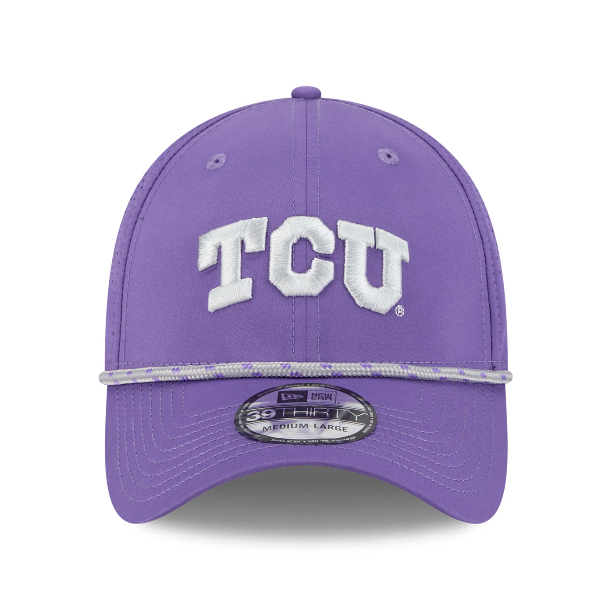 Men's New Era  Purple TCU Horned Frogs Performance Rope 39THIRTY Stretch Hat