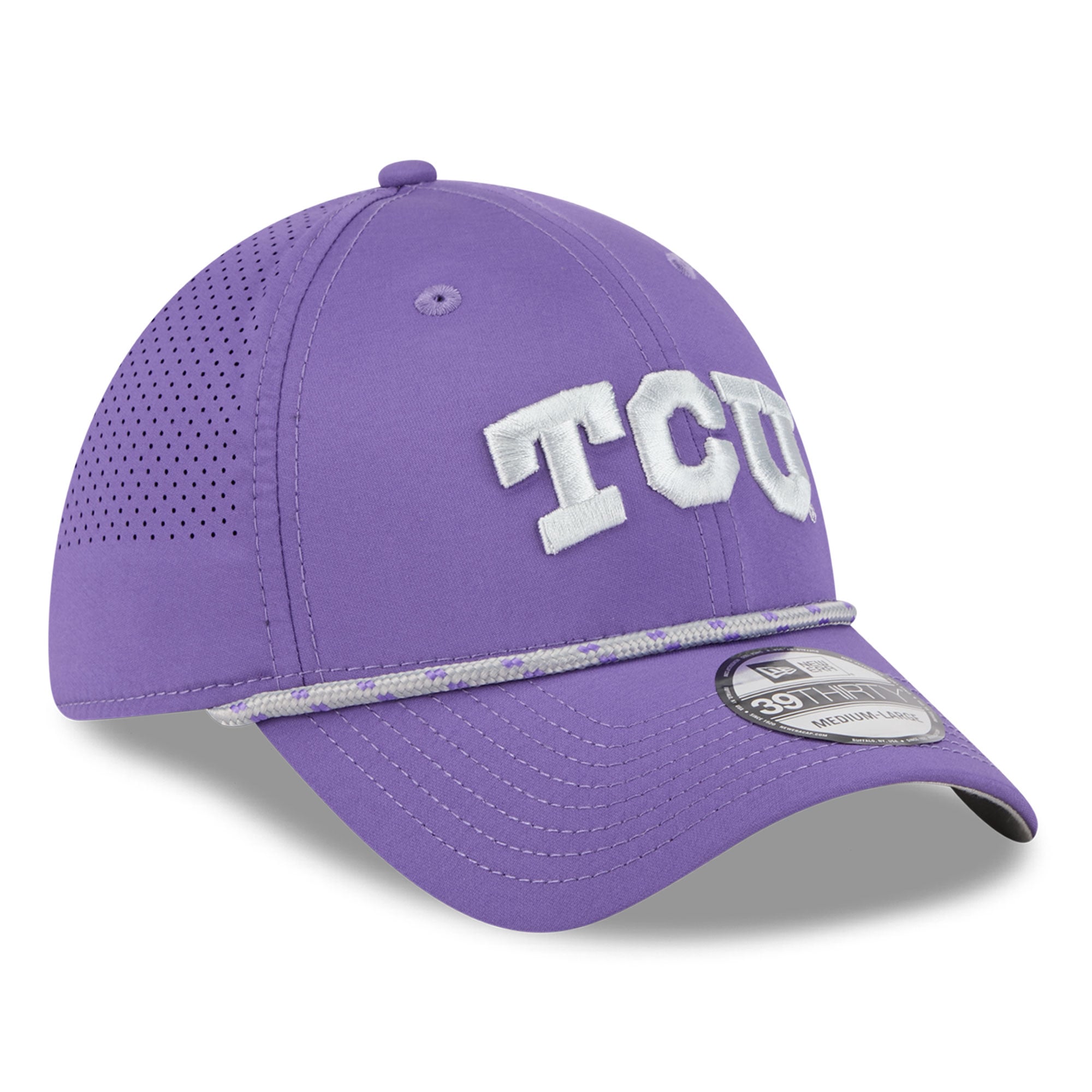 Men's New Era  Purple TCU Horned Frogs Performance Rope 39THIRTY Stretch Hat