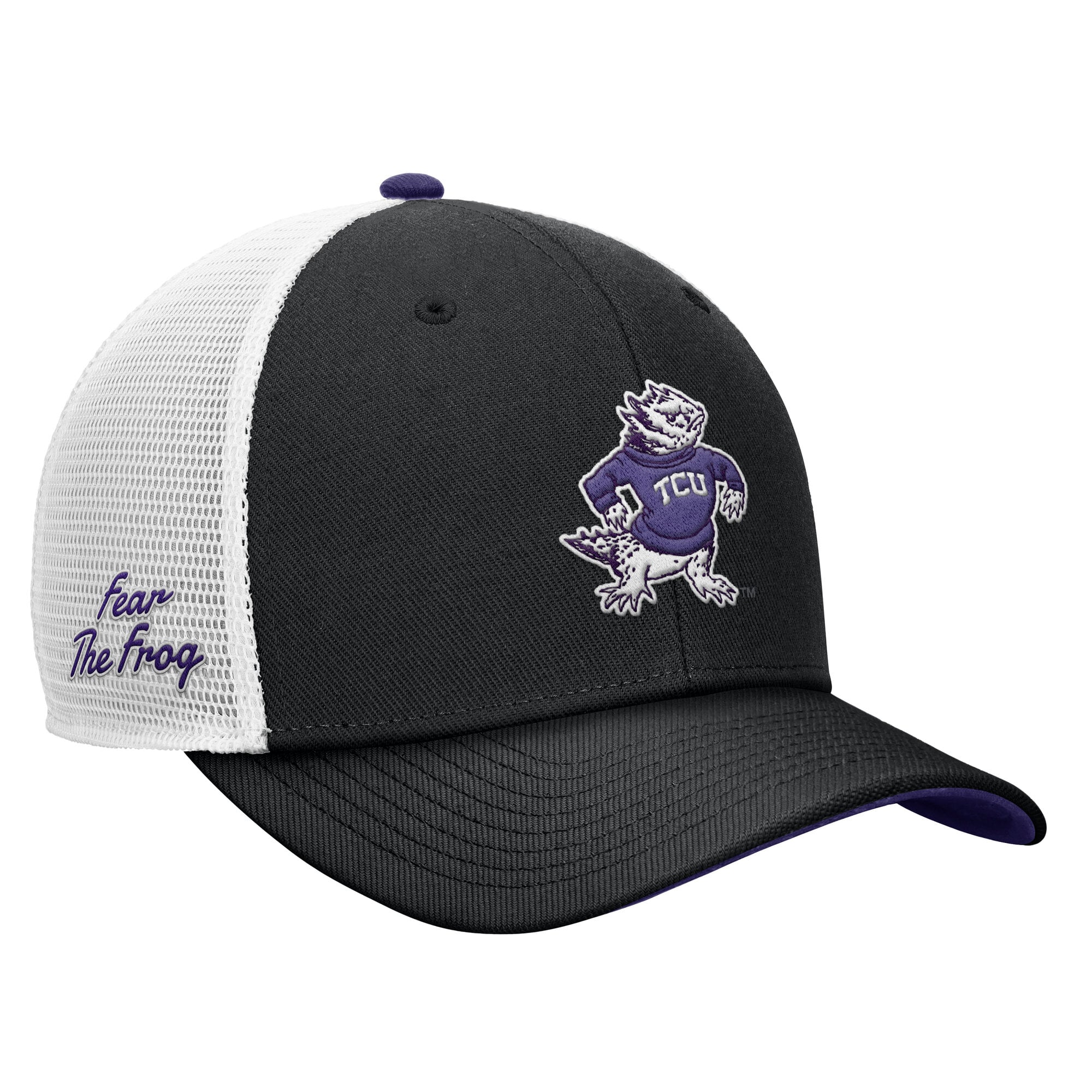 Men's Nike Black TCU Horned Frogs Legacy Mascot Adjustable Trucker Hat