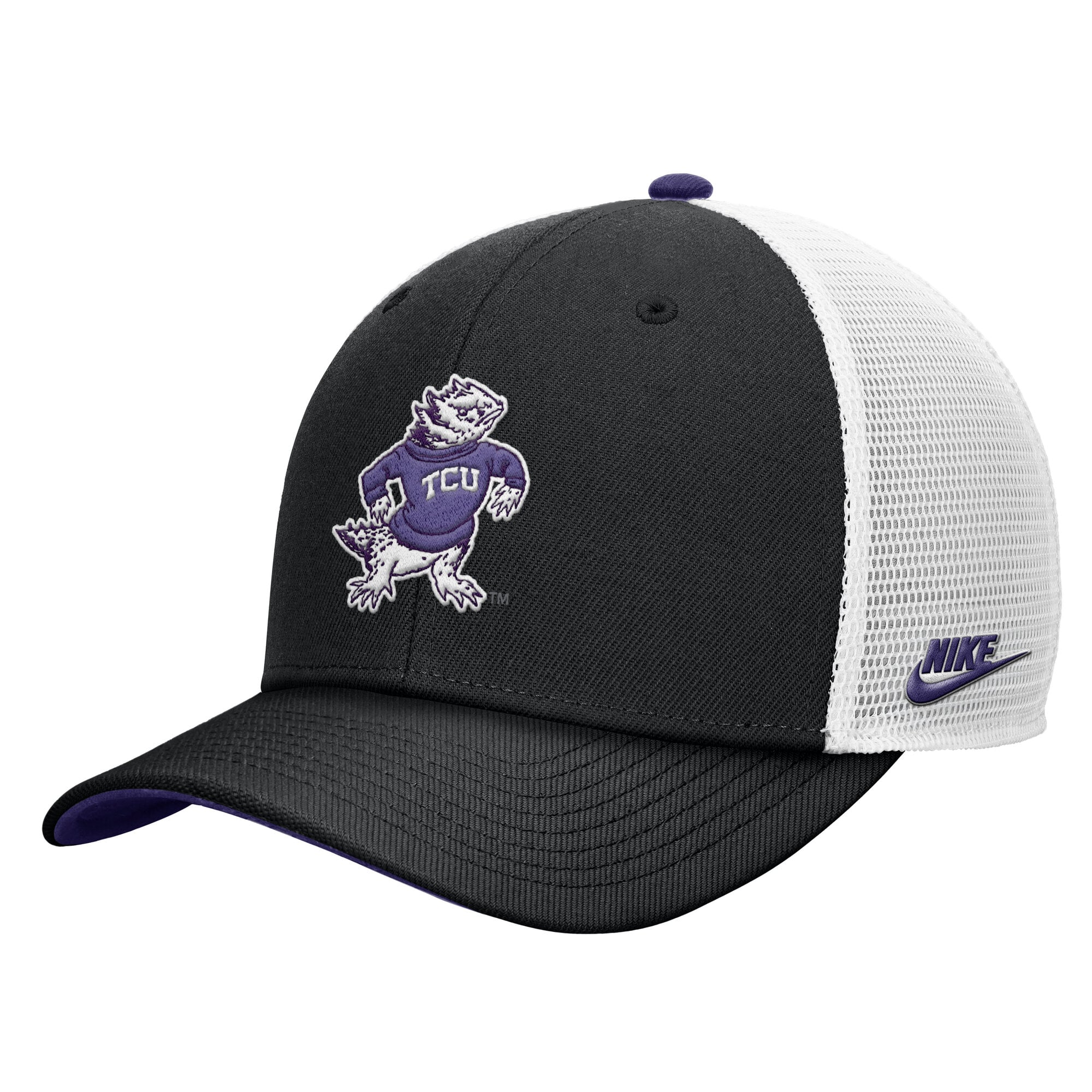 Men's Nike Black TCU Horned Frogs Legacy Mascot Adjustable Trucker Hat
