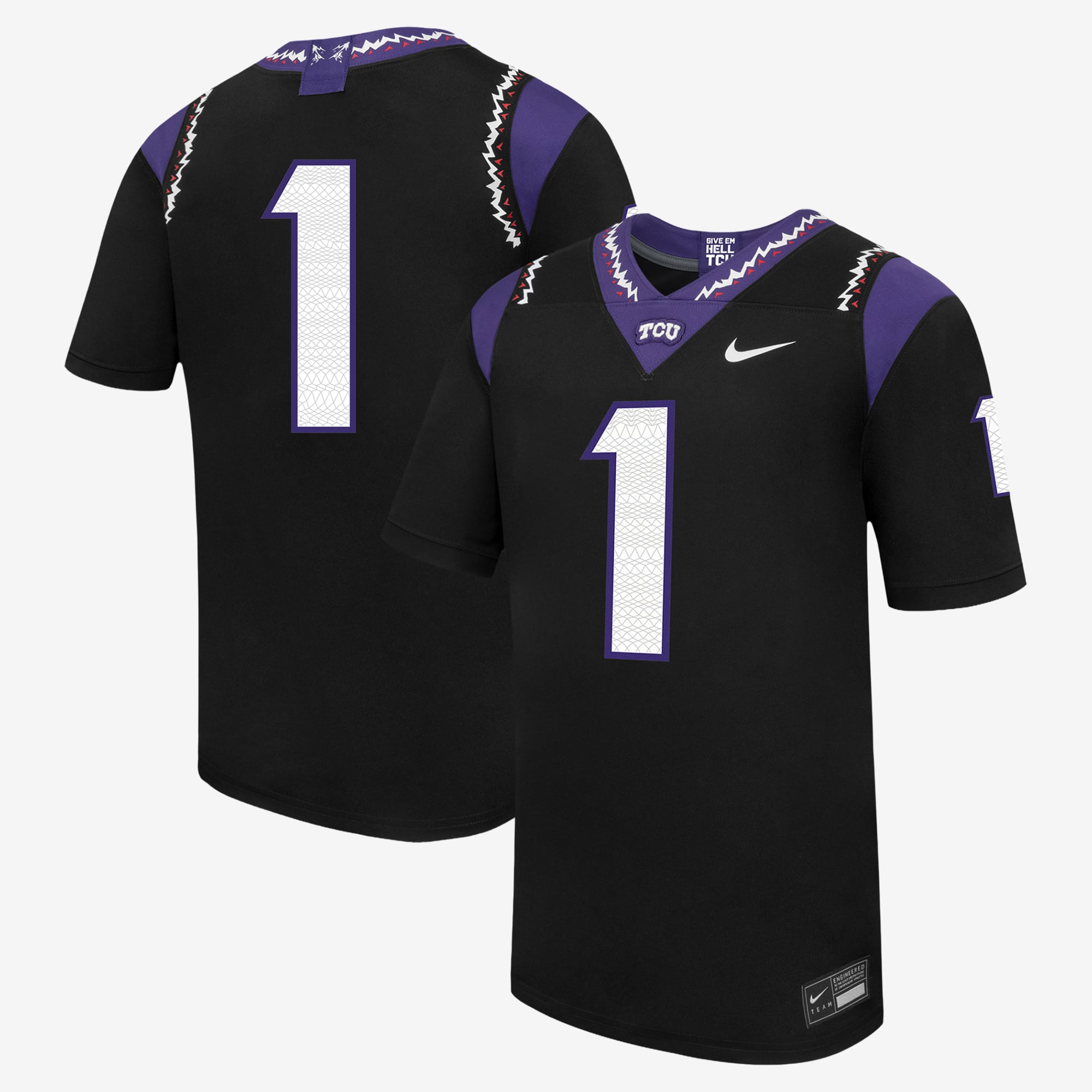 Maillot de football réplique Nike TCU Horned Frogs noir pour homme