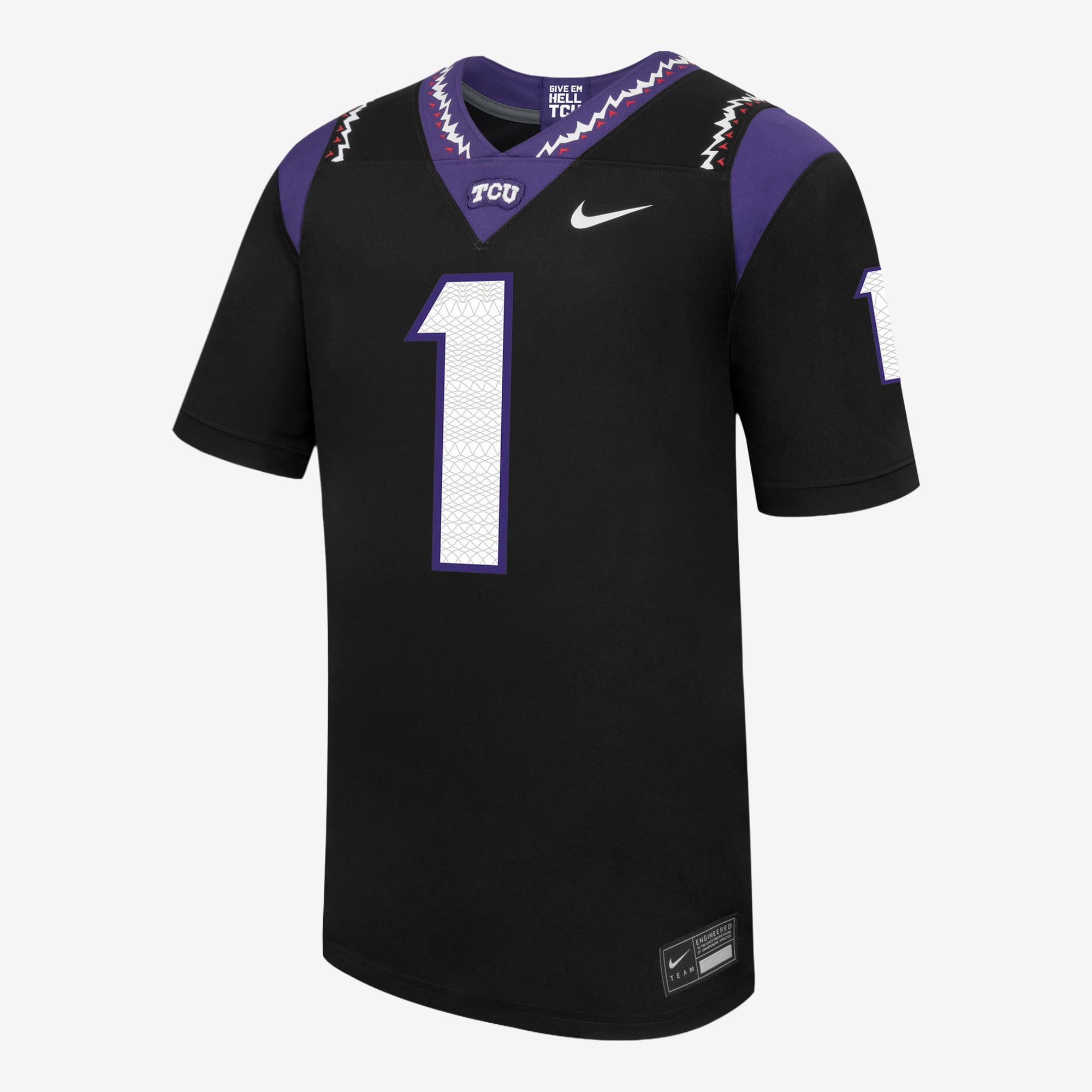 Maillot de football réplique Nike TCU Horned Frogs noir pour homme