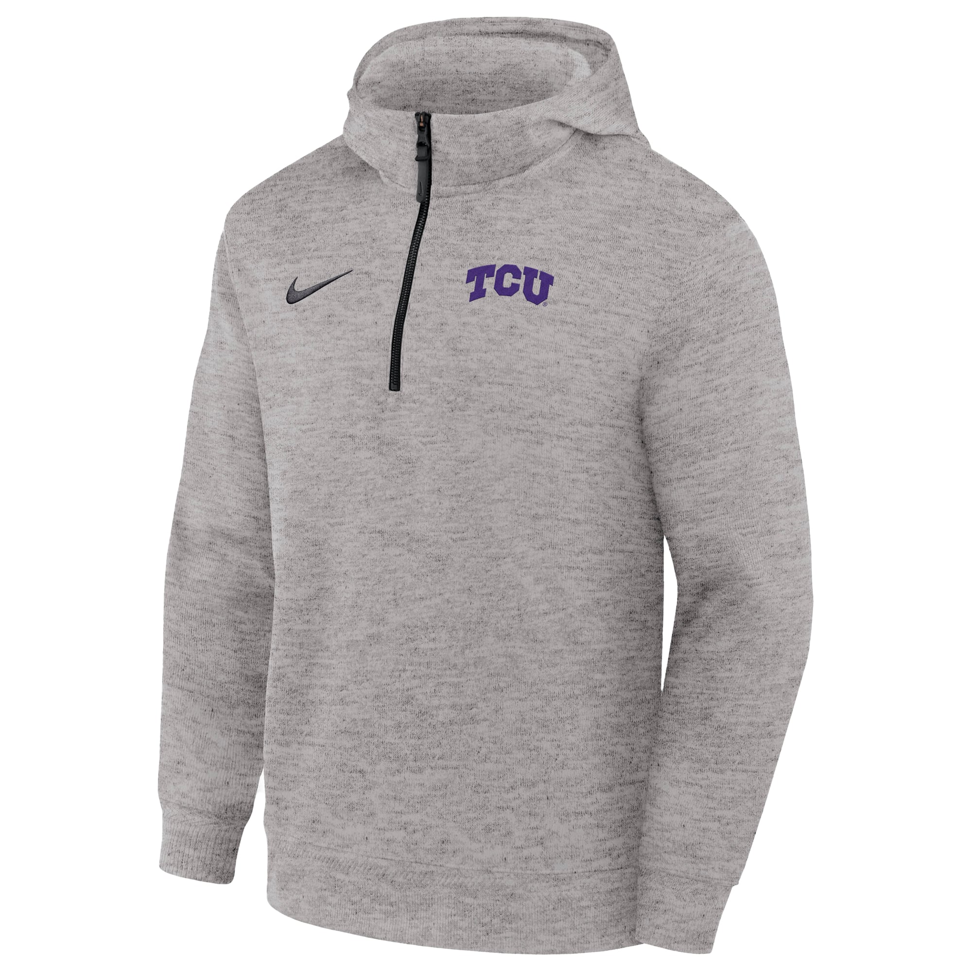 Men's Nike Gray TCU Horned Frogs Coaches Dri-FIT Half-Zip Hoodie
