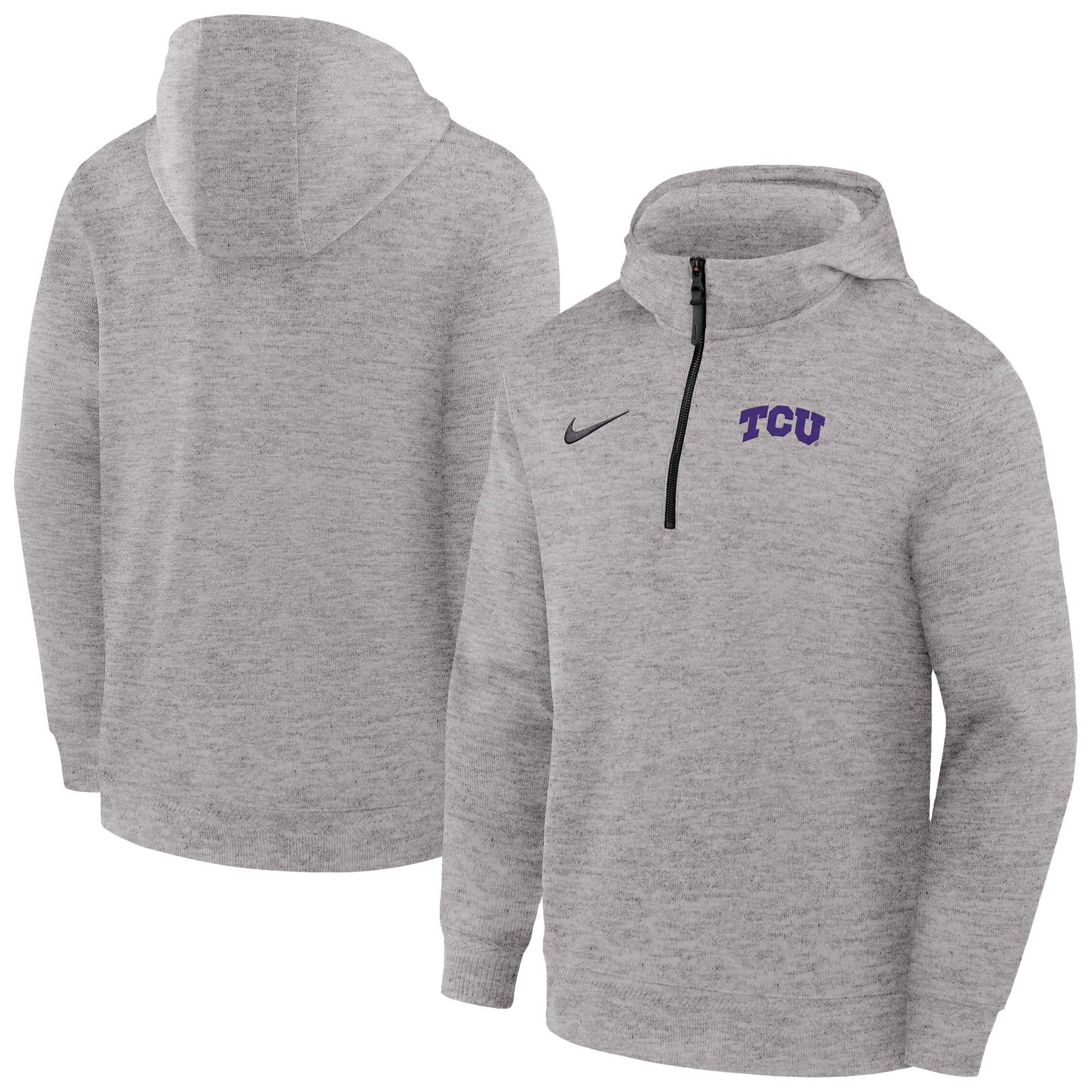 Men's Nike Gray TCU Horned Frogs Coaches Dri-FIT Half-Zip Hoodie