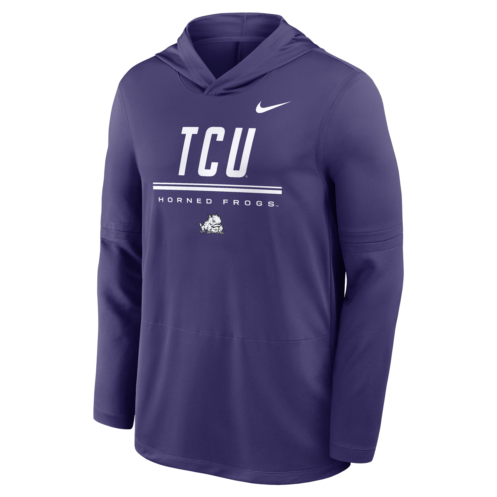 Men's Nike Purple TCU Horned Frogs 2026 Sideline Dri-FIT Lightweight Hooded Top