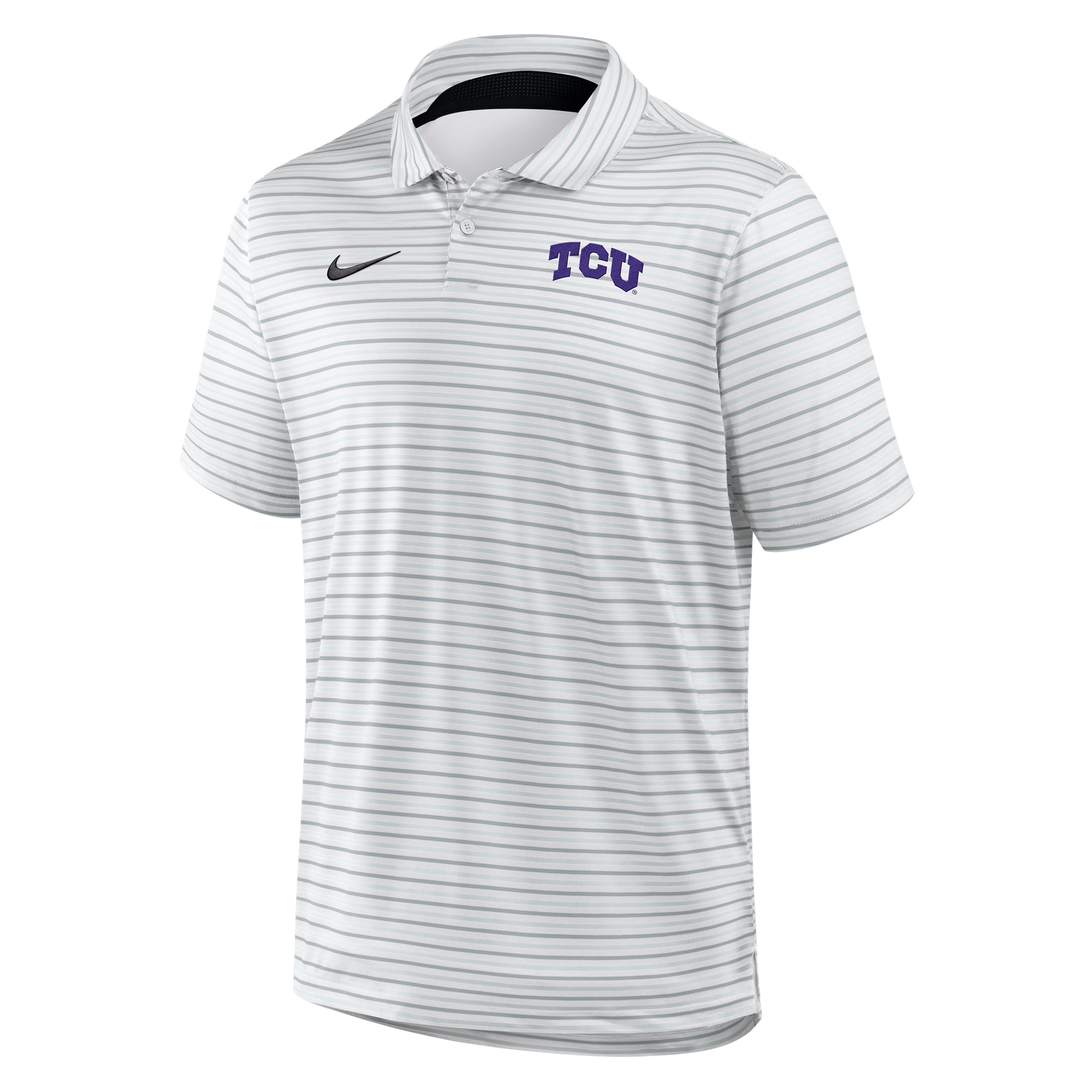 Polo Nike blanc TCU Horned Frogs Dri-FIT Tour Stripe pour homme