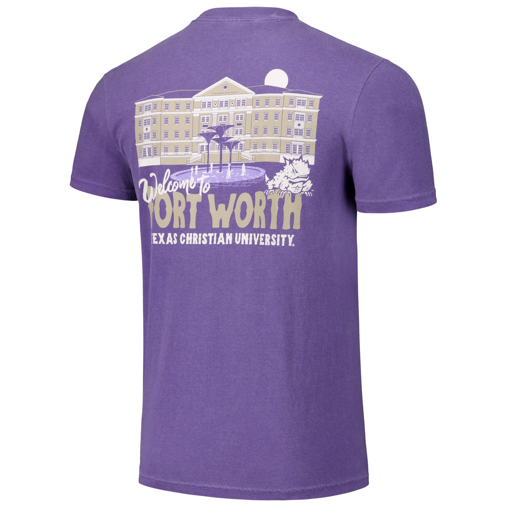 T-shirt unisexe violet TCU Horned Frogs Hyper Local Bienvenue sur le campus