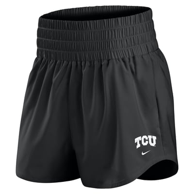 TCU Horned Frogs Nike Women's Ultra Dri-FIT High-Rise Shorts - Black