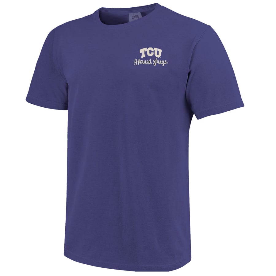 Women's Purple TCU Horned Frogs Comfort Colors Campus Scene Drawing ...