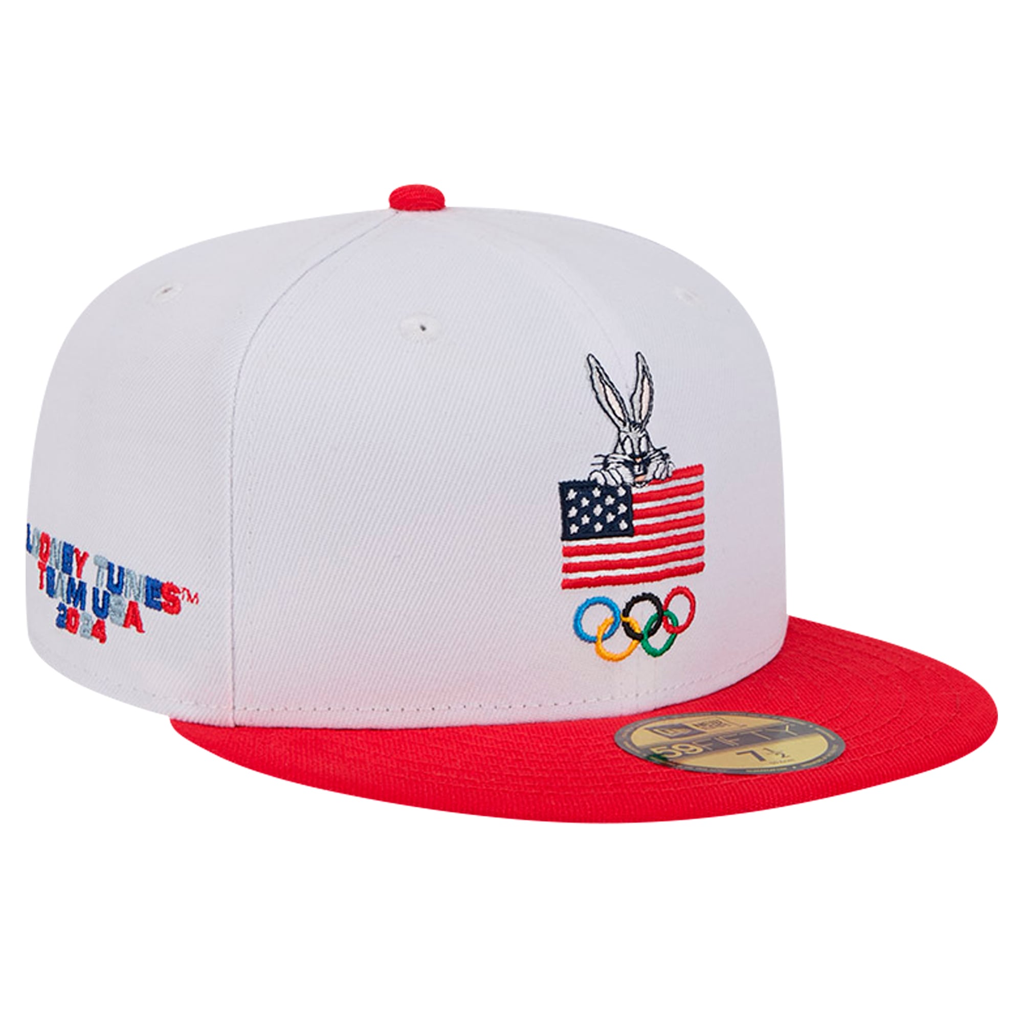 New Era 59Fifty Cap – Bugs Bunny / Looney Tunes, Gesticktes Motiv, Gerader Schirm, Unisex