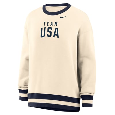  Team USA Nike Women's Oversized Phoenix Fleece Sweatshirt - Natural