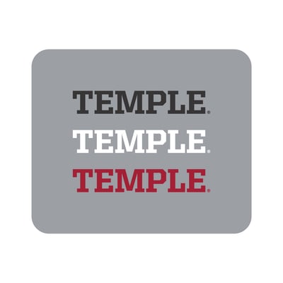 Temple Owls Wordmark Logo Mouse Pad - Gray
