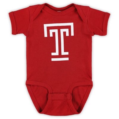 Temple Owls Two Feet Ahead Infant Big Logo Bodysuit - Cherry

