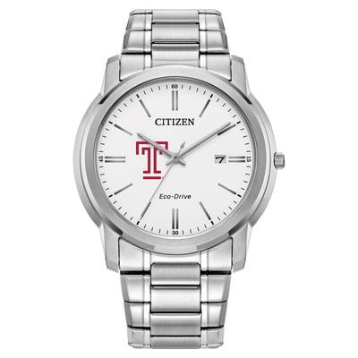  Temple Owls Citizen Watch Classic Eco-Drive Steel Watch - Silver