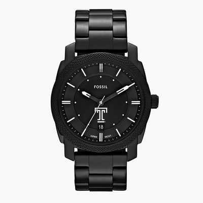 Temple Owls Fossil Machine Stainless Steel Watch