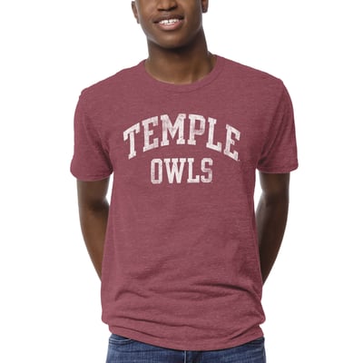 Temple Owls League Collegiate Wear 1965 Victory Falls T-Shirt - Heathered Cherry