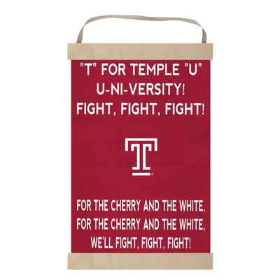 Temple Owls Fight Song Banner Sign