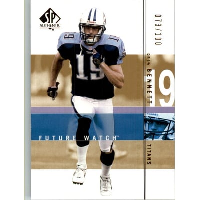 2001 SP Authentic Rookie Gold 100 #182 Drew Bennett