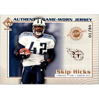 2002 Private Stock Game Worn Jerseys Logos #122 Skip Hicks/84