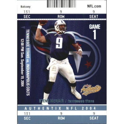 2004 Fleer Authentix Balcony Blue #88 Steve McNair