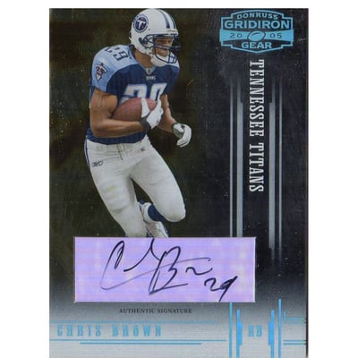 2005 Donruss Gridiron Gear Autographs Platinum Holofoil #22 Chris Brown