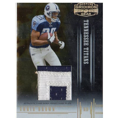 2005 Donruss Gridiron Gear Jerseys Name Plate #22 Chris Brown/19
