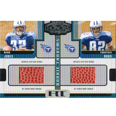 2005 Playoff Honors Rookie Tandem Footballs #RT4 Adam Jones/Courtney Roby