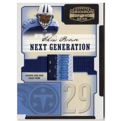 2006 Donruss Gridiron Gear Next Generation Jerseys Prime #NG13 Chris Brown/50