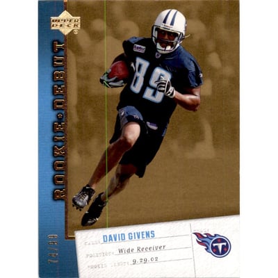 2006 Upper Deck Rookie Debut Gold #96 David Givens