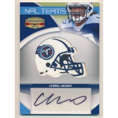 2007 Donruss Gridiron Gear NFL Teams Rookie Signatures #25 Chris Henry RB EXCH