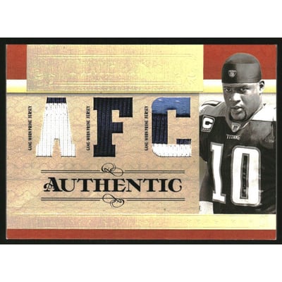 2007 Playoff National Treasures Timeline Material AFC/NFC Prime #VY Vince Young/25
