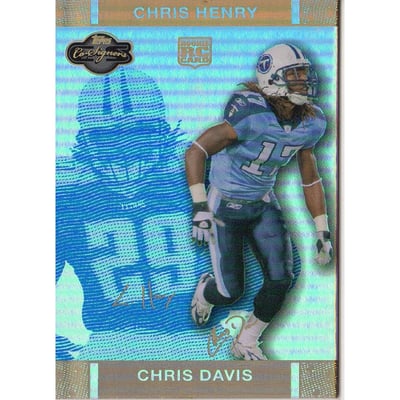 2007 Topps Co-Signers Changing Faces Hologold Blue #80A Chris Davis/Chris Henry