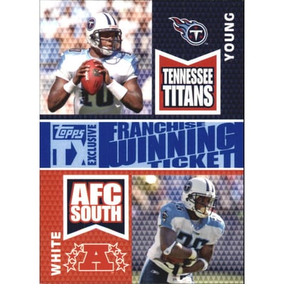2007 Topps TX Exclusive Franchise Winning Ticket Dual #YW Vince Young/LenDale White