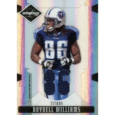 2008 Leaf Limited Threads Prime Jersey Number #97 Roydell Williams/86