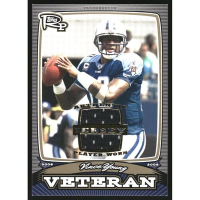 2008 Topps Rookie Progression Veterans Game Worn Jerseys Gold #PVVY Vince Young